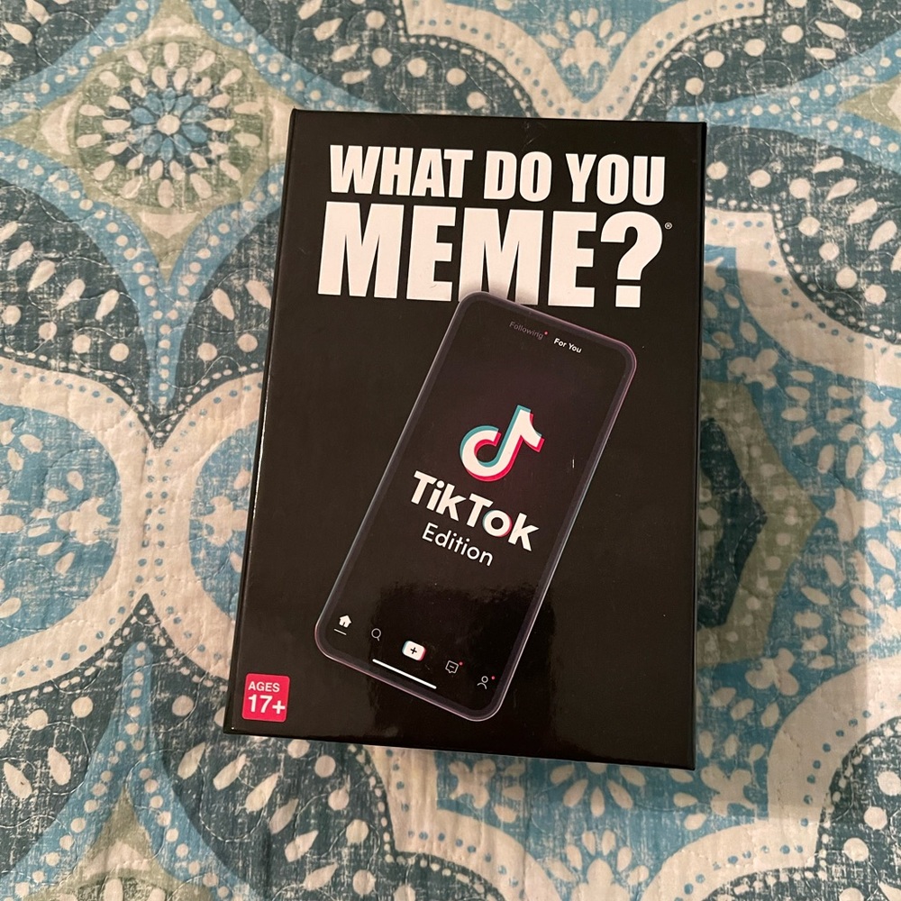 Family Game Night. Tiktok “What do you meme?” Card game.